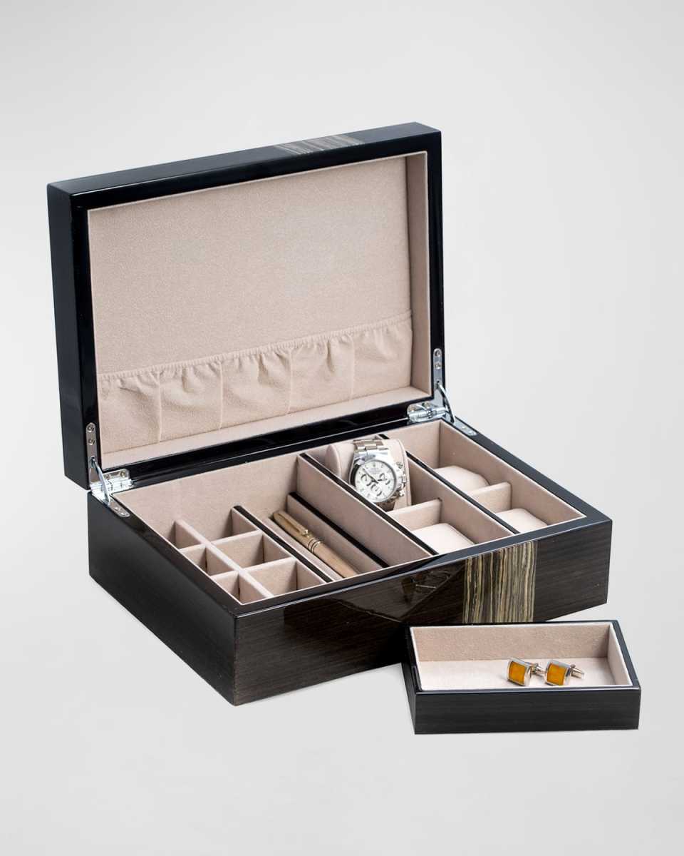 Lacquered Ash Wood Valet Box