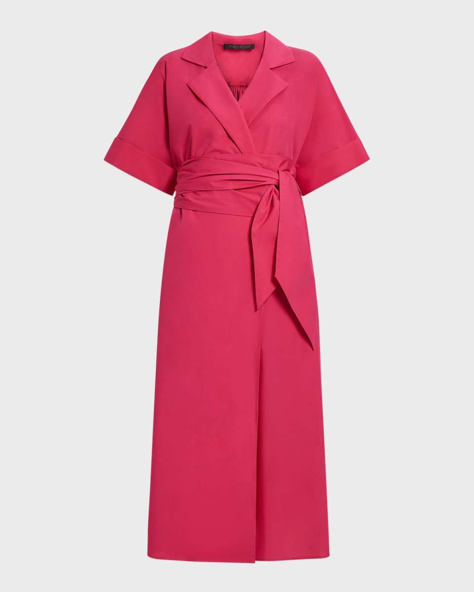 Plus Size Ginosa Belted Cotton Maxi Shirtdress