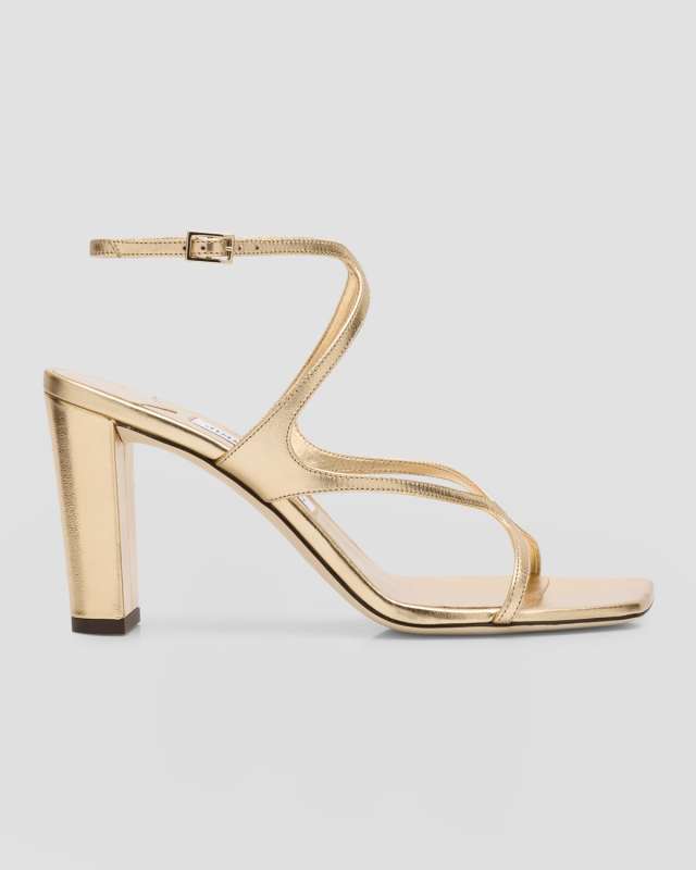 Azie Metallic Ankle-Strap Sandals