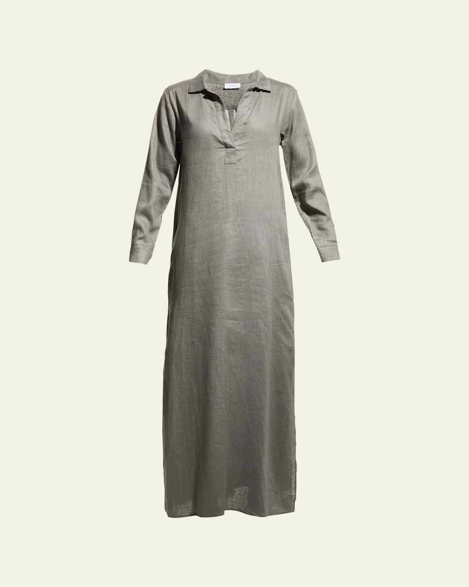 Long Linen Lounge Shirtdress
