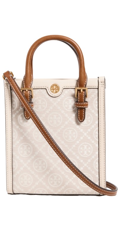 Tory Burch Mini T Monogram Tote Ivory