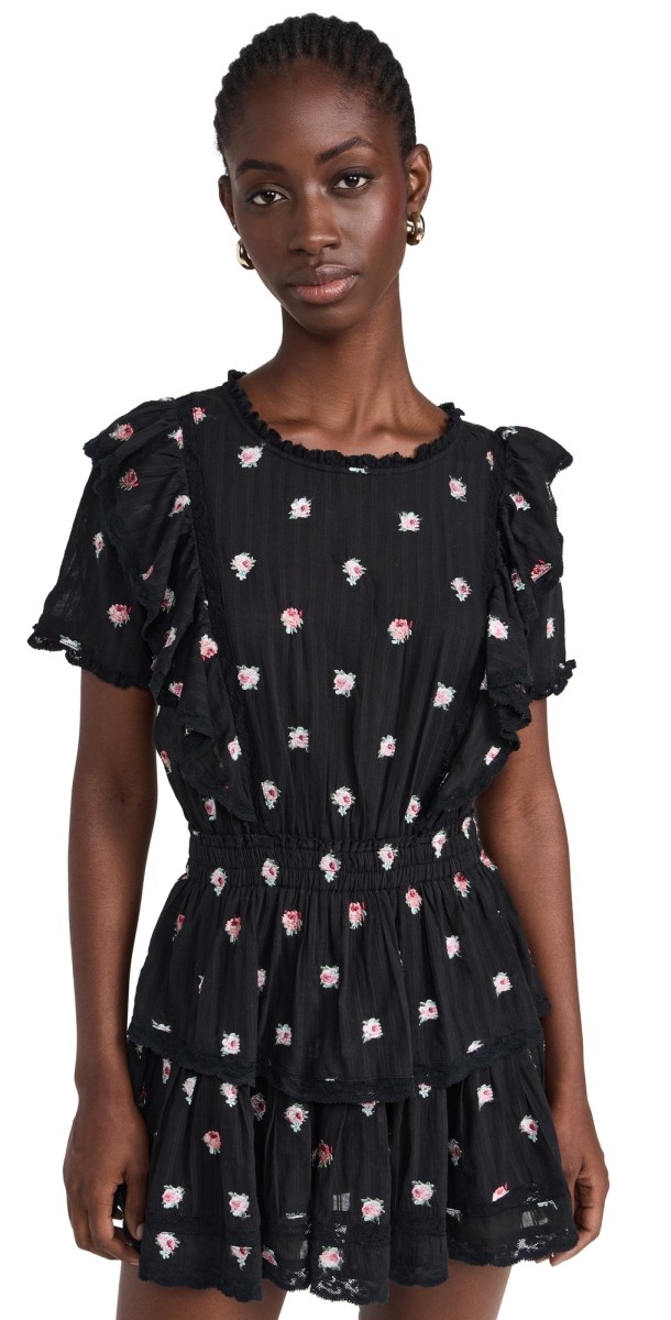 LoveShackFancy Natasha Dress Black Combo