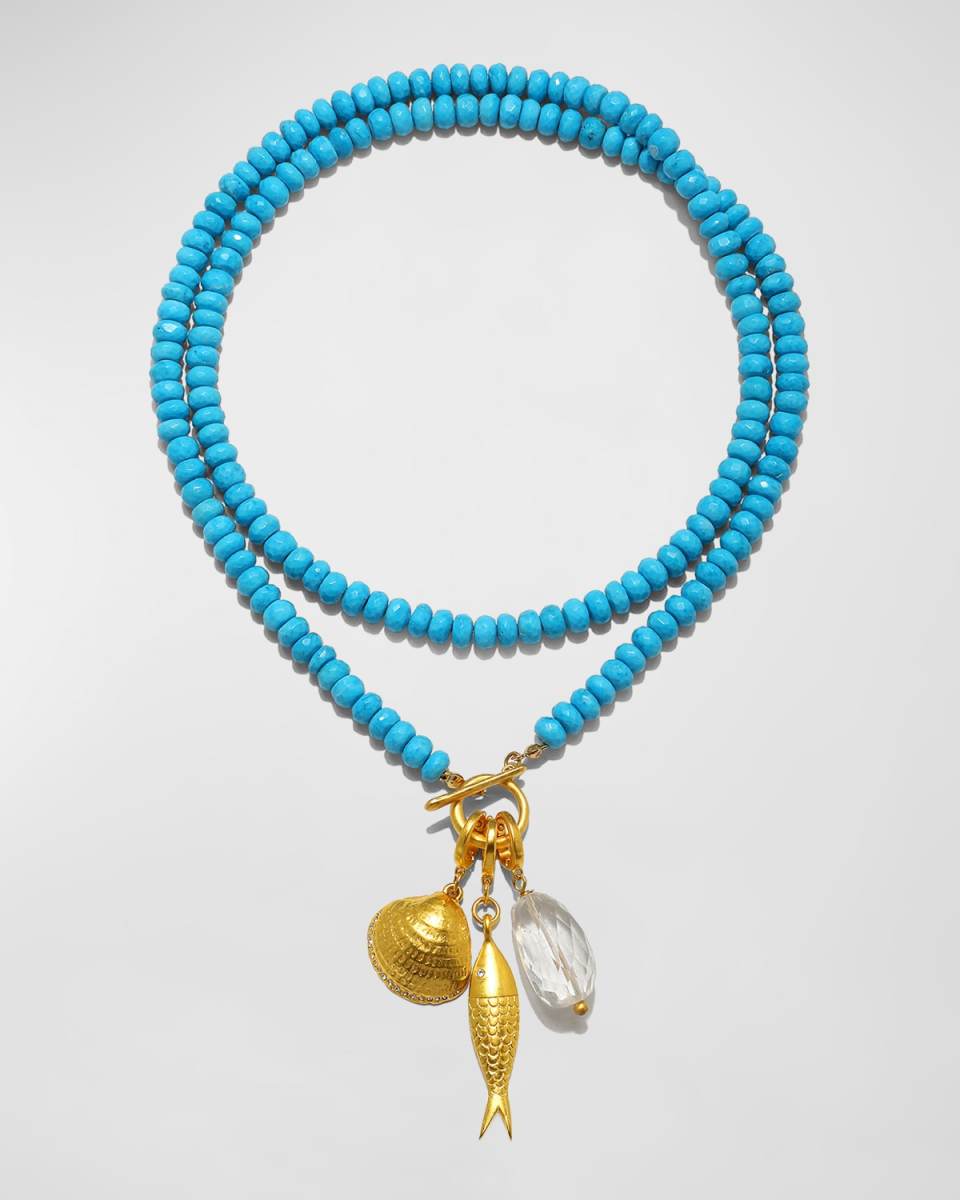 Babette Convertible Turquoise Bead and Charm Necklace