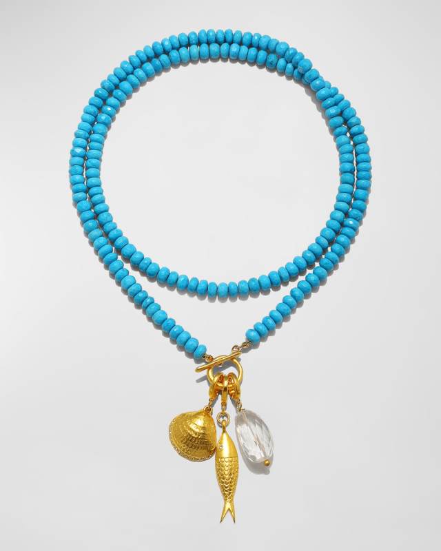 Babette Convertible Turquoise Bead and Charm Necklace