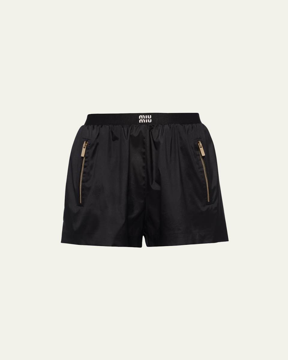 Logo-Print Technical Silk Shorts
