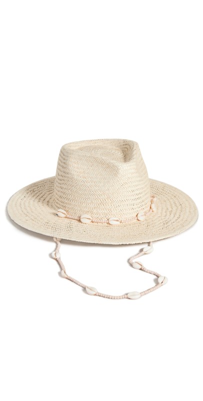 Lack Of Color Seashells Straw Fedora Natural