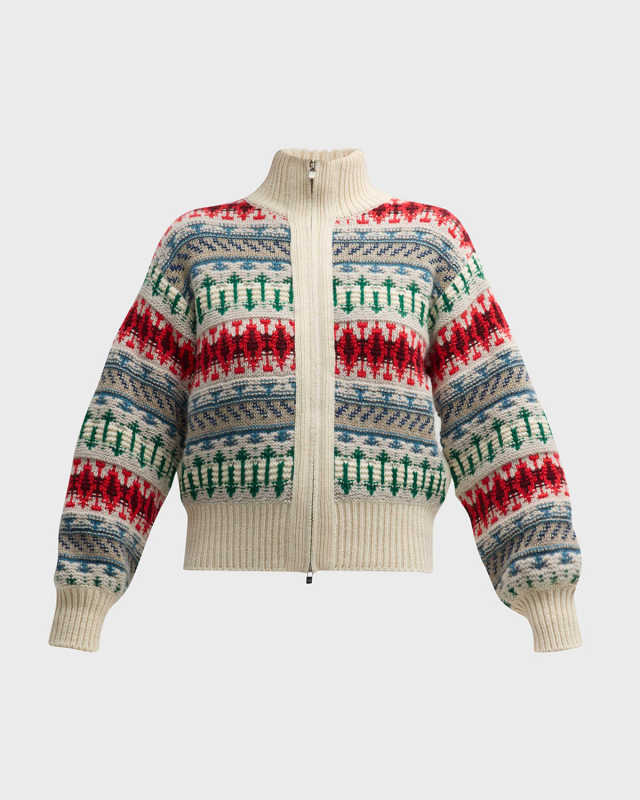 Holiday Noel Cashmere Knit Bomber Jacket