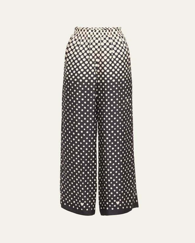 Samantha Polka Dot Wide-Leg Pants