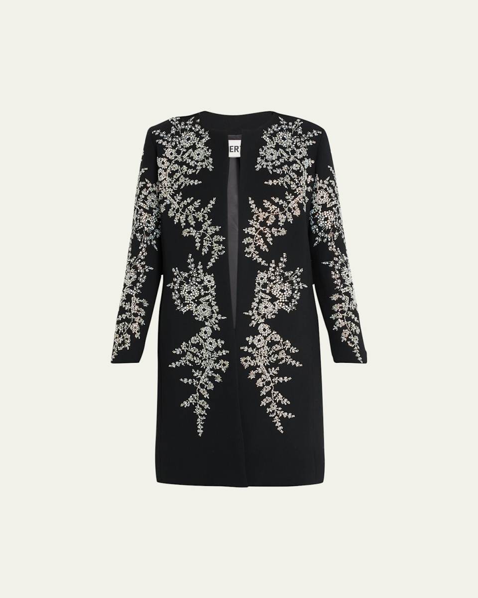 Paisley Florettes Embellished Classic Long Coat