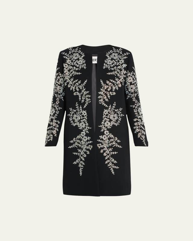 Paisley Florettes Embellished Classic Long Coat