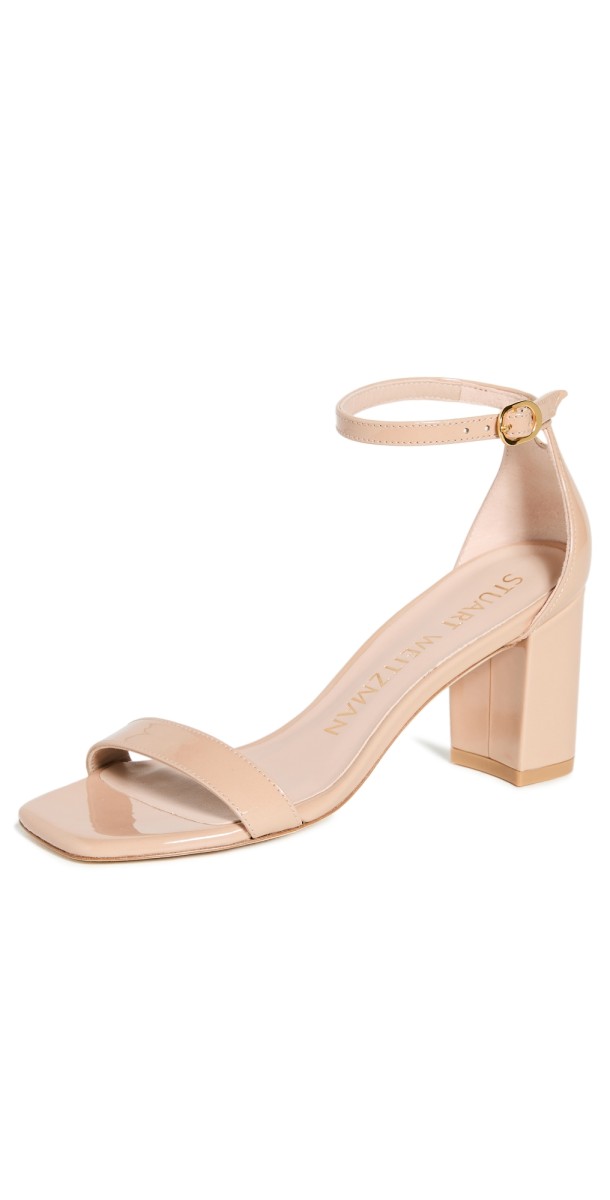 Stuart Weitzman Nudistcurve 75 Block Sandals Adobe