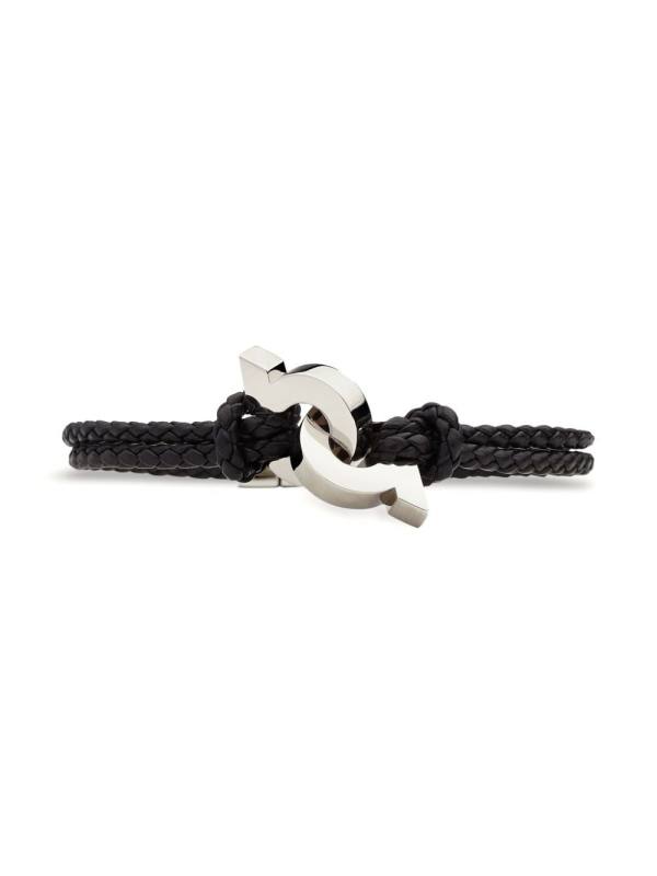 Gancini braided leather bracelet