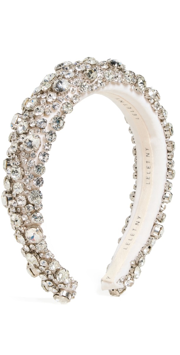 LELET NY Hannah Crystal Padded Headband Crystal