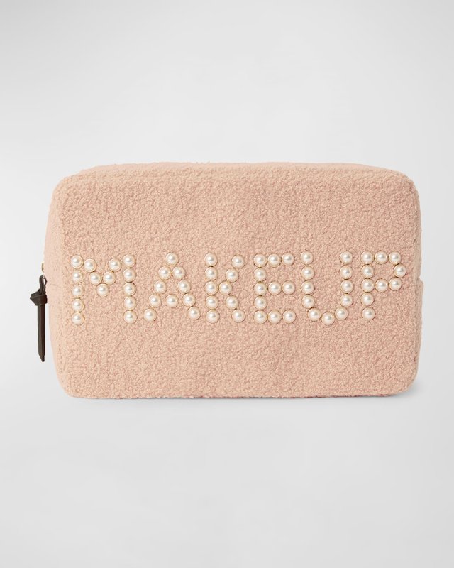 Makeup Embellishment Faux-Fur Cosmetic Bag