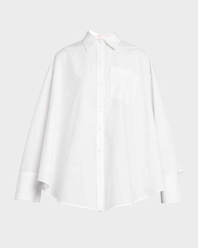 Oversized Cotton Poplin Collared Shirt
