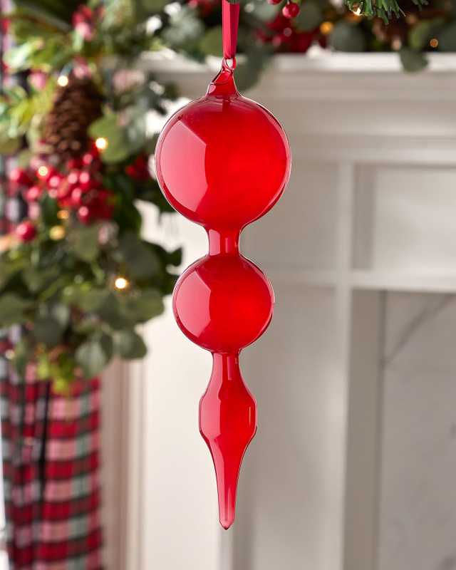 Glass Bubblegum Finial Christmas Ornament
