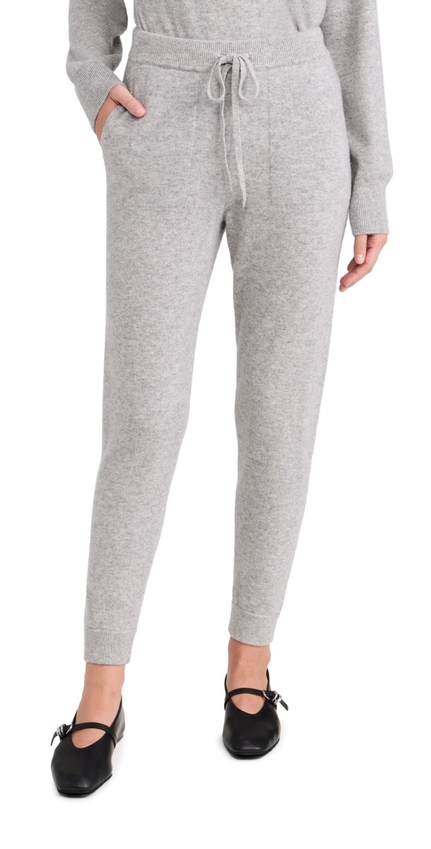 White + Warren Cashmere Jogger Pants Black