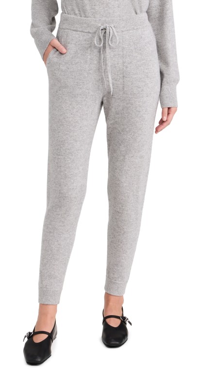 White + Warren Cashmere Jogger Pants Black