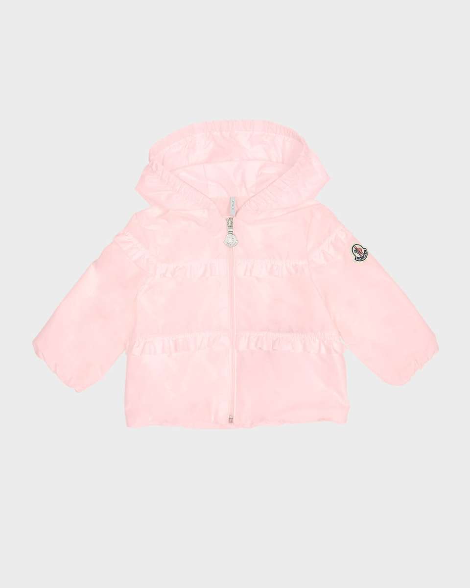 Girl's Ruffle Hooded Track Jacket, Size 12M-