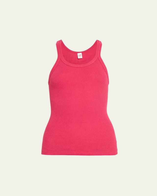 Ribbed Scoop-Neck Tank Top