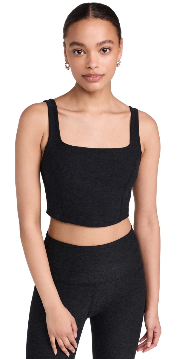 Beyond Yoga Spacedye Make Plans High Cropped Tank Darkest Night