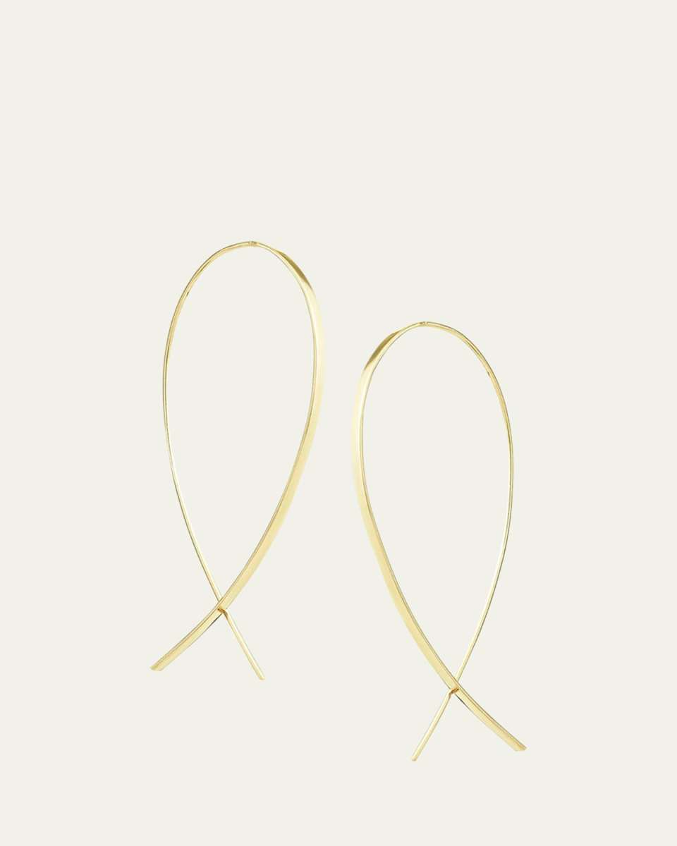 Small Elongated Flat Upside Down Hoops