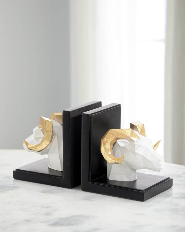 Aries Bookends, Set of Two