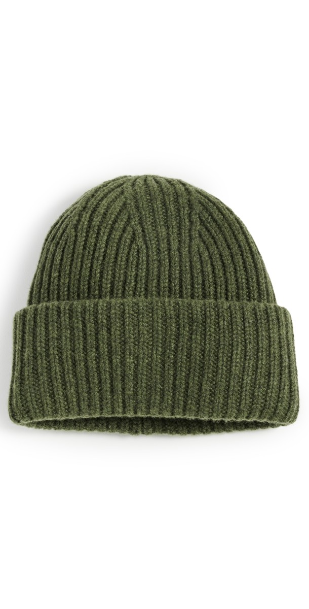 Carolina Amato H155 Ribbed Beanie Avocado