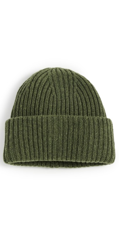 Carolina Amato H155 Ribbed Beanie Avocado