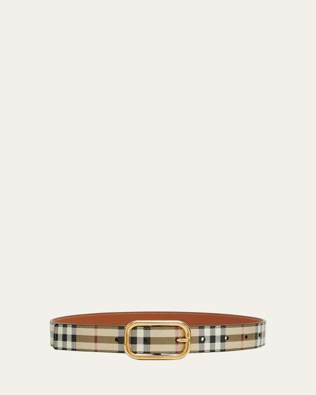 Check Mixed-Media Belt