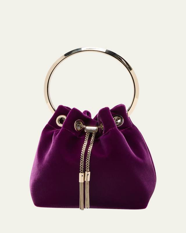 Bon Bon Velvet Bucket Top-Handle Bag