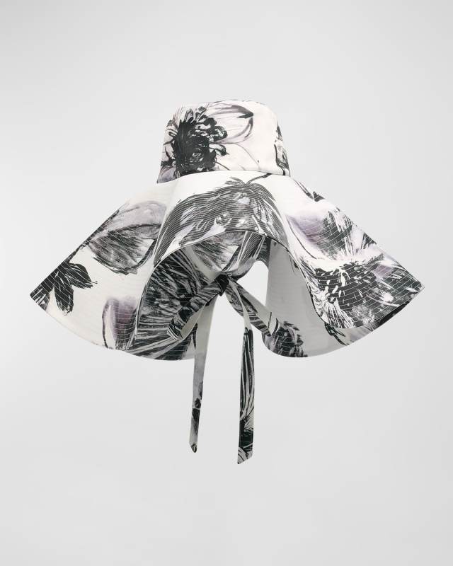 Giselle Packable Floral Large Brim Hat