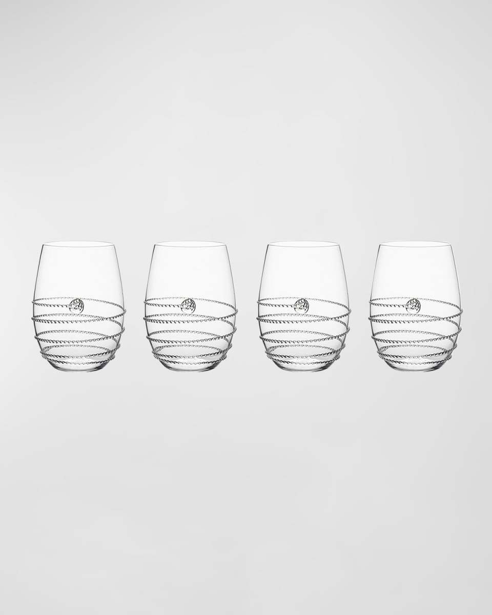 Amalia Stemless White Wine Glasses, Set of 4