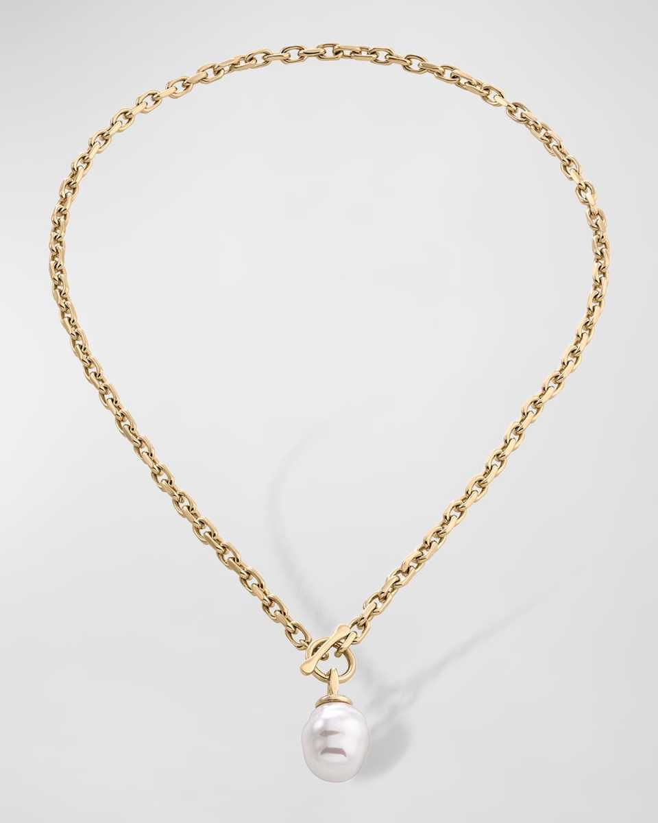 Tender Pearl Toggle Necklace, White