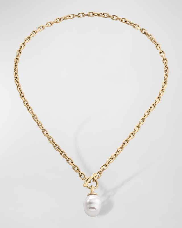 Tender Pearl Toggle Necklace, White