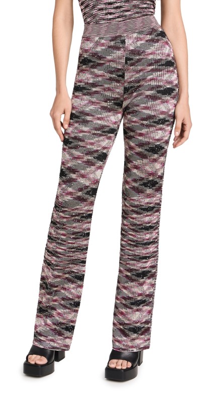 Missoni Sequin Knit Trousers Fuchsia-black