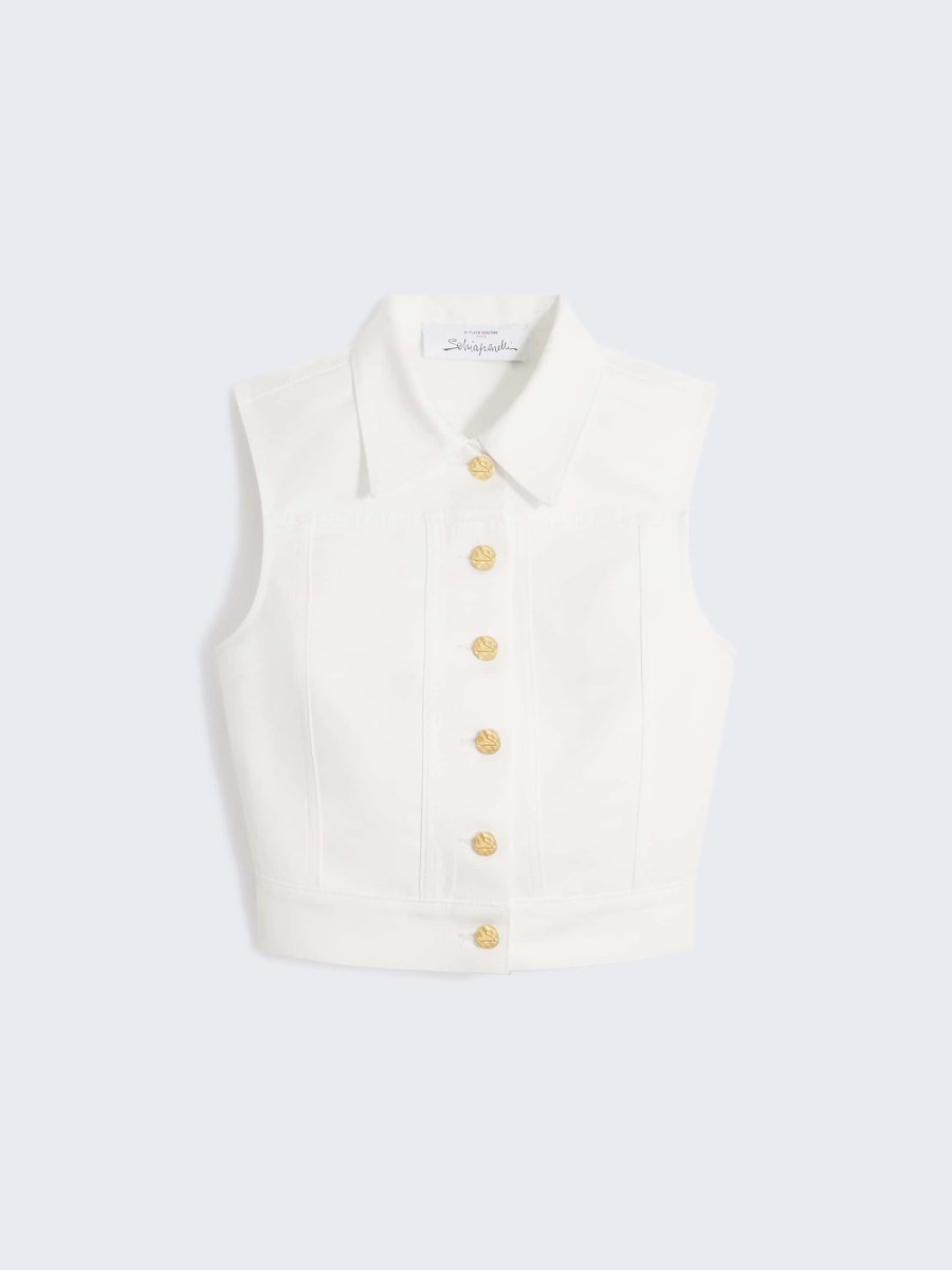 Schiaparelli SLEEVELESS DENIM JACKET