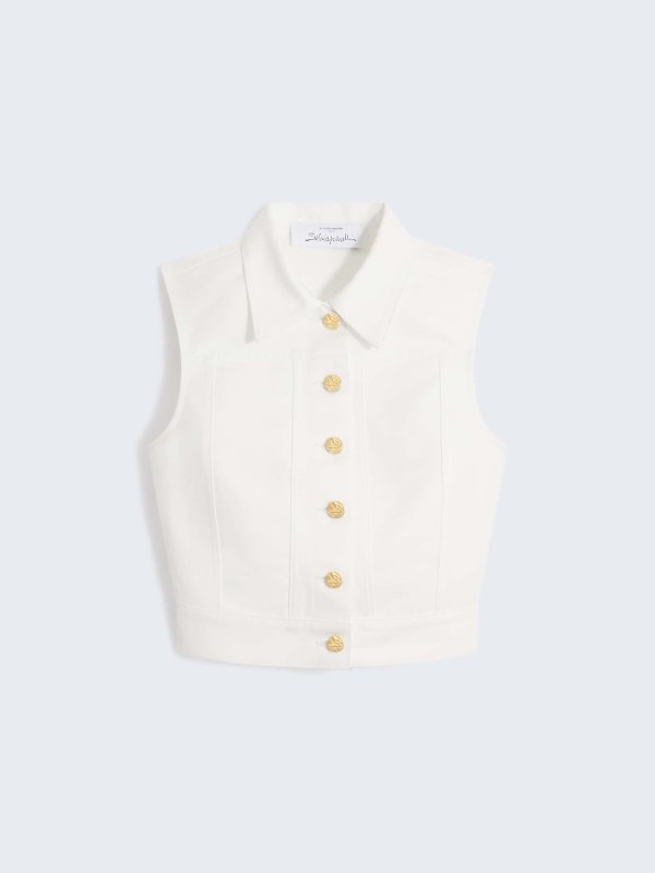 Schiaparelli SLEEVELESS DENIM JACKET