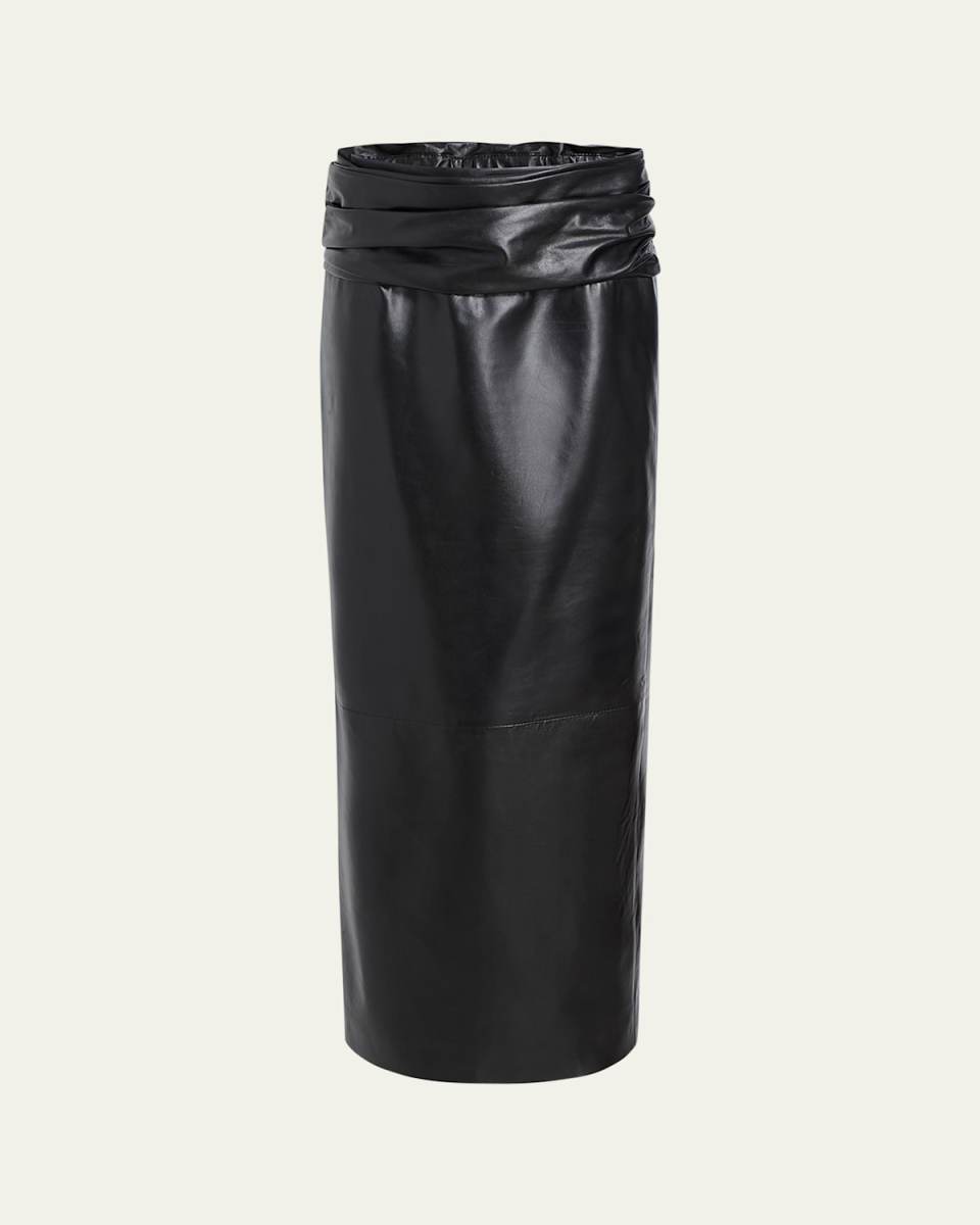 Wilner Leather Midi Skirt