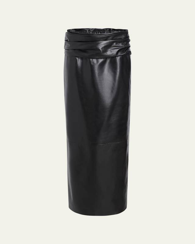 Wilner Leather Midi Skirt