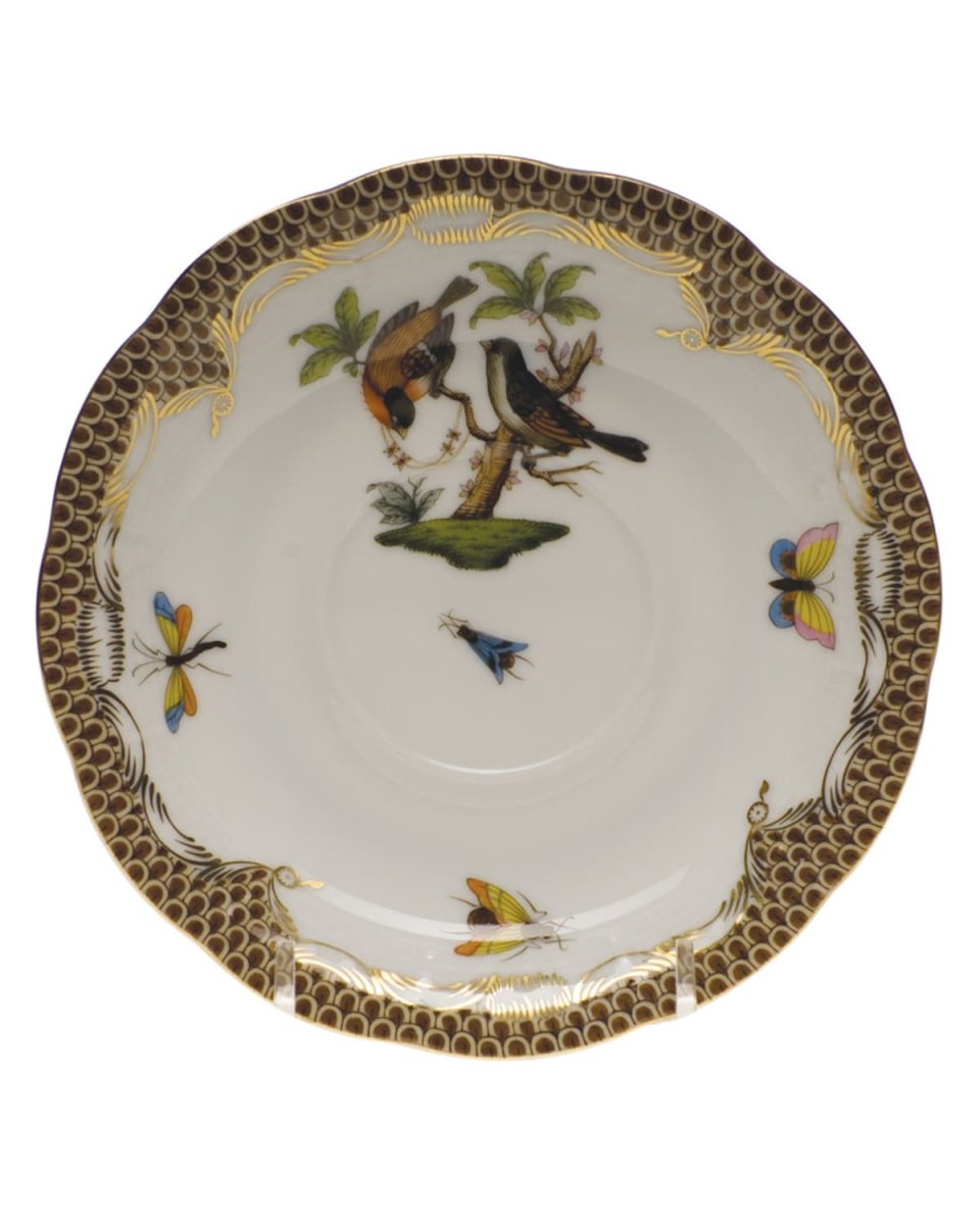 Rothschild Bird Brown Motif 12 Tea Saucer