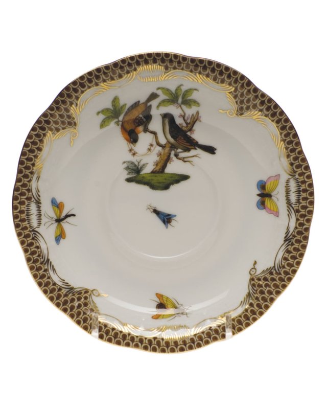 Rothschild Bird Brown Motif 12 Tea Saucer