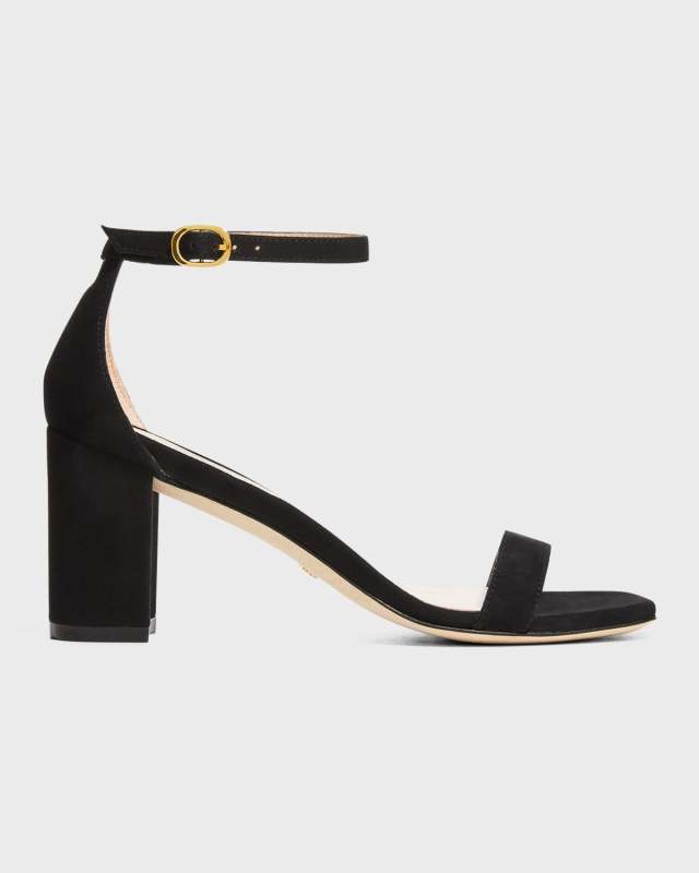 Nudistcurve Suede Block-Heel Sandals