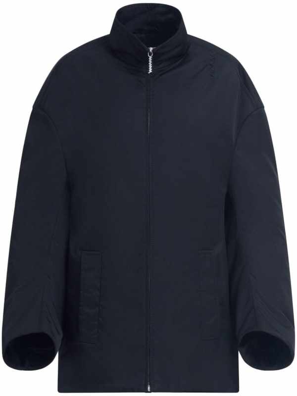 high-neck zip-up bomber jacket