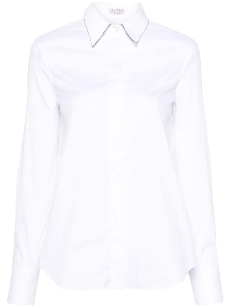 Monili-chain poplin shirt