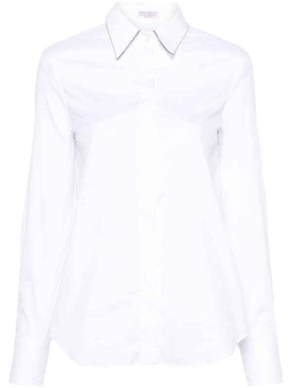 Monili-chain poplin shirt