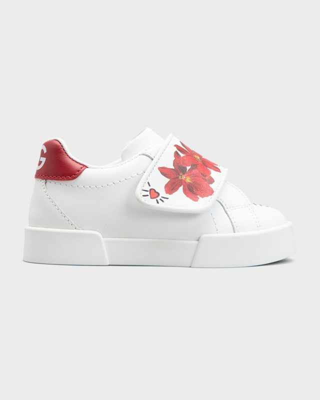 Girl's Portofino Flower Graffiti Logo Low-Top Sneakers, Baby/Toddlers