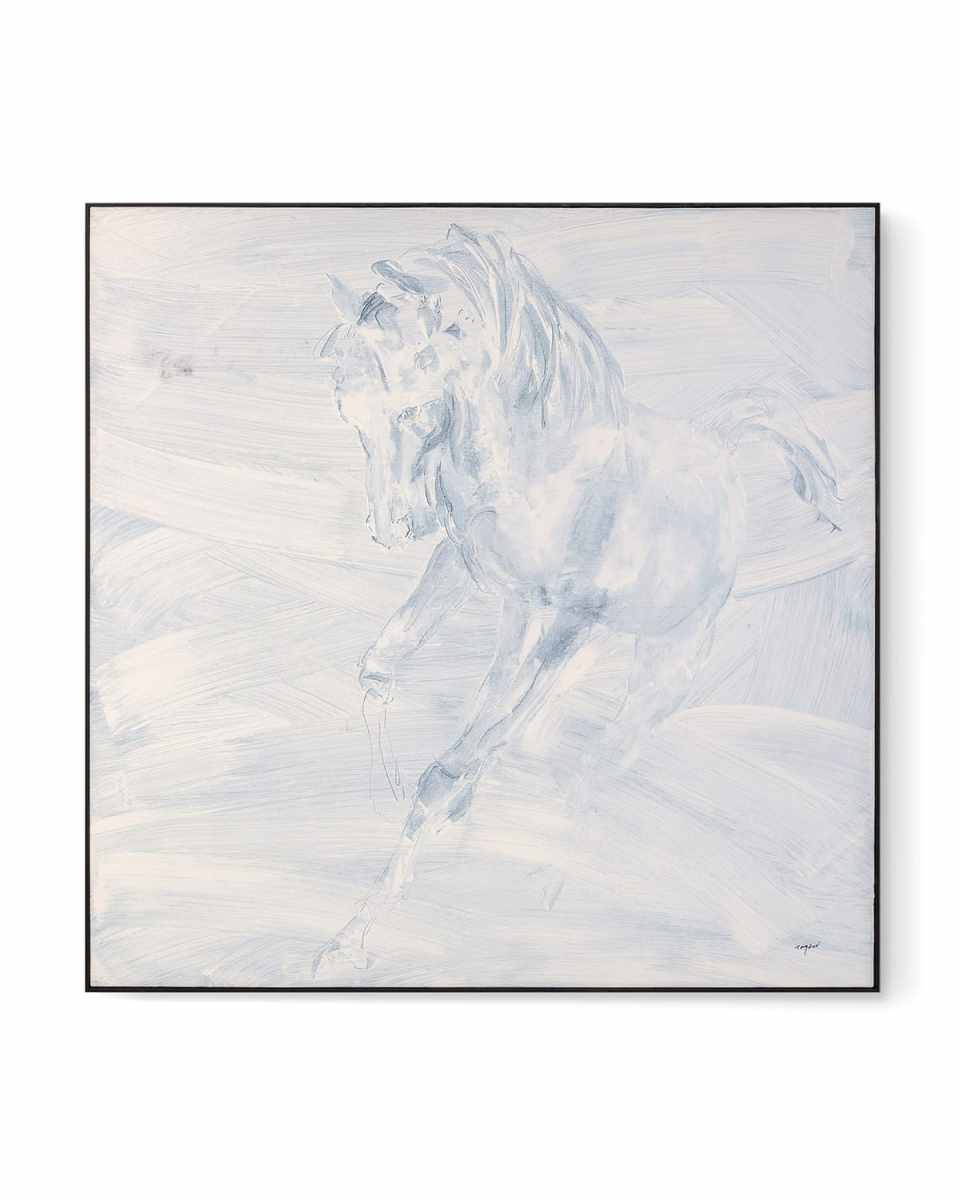 "Alabaster Stallion" Painting by Teng Fei