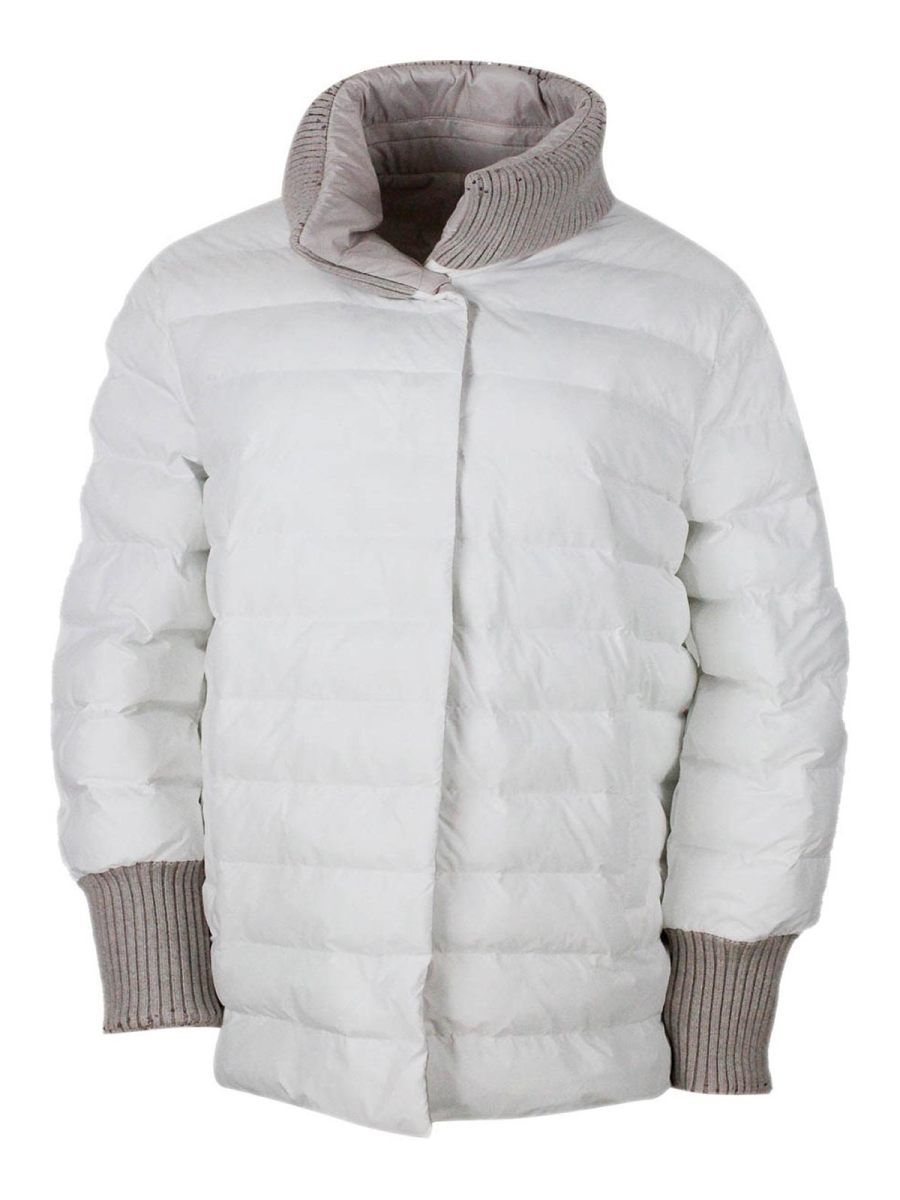 Lorena Antoniazzi Manteau Court - Blanc