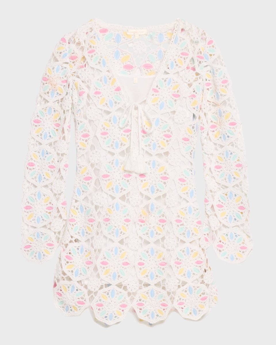 Poemes Open Crochet Mini Dress